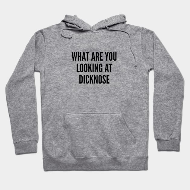 Joking - What Are You Looking At Dicknose - Funny Joke Statement Silly Slogan Hoodie by sillyslogans